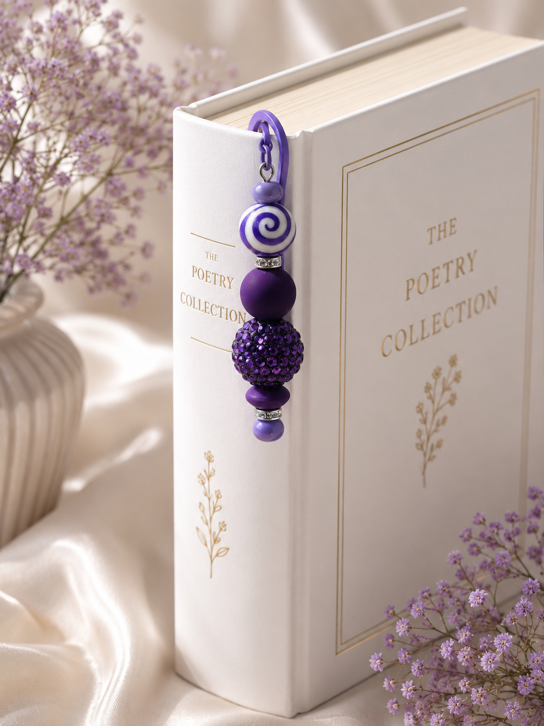 Purple Swirl Beaded Bookmark