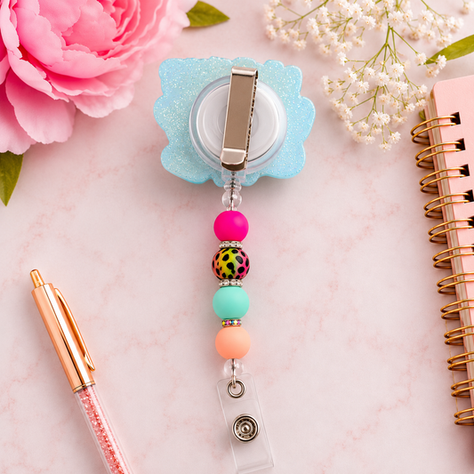 Nursing Is a Work of Heart Beaded Badge Reel