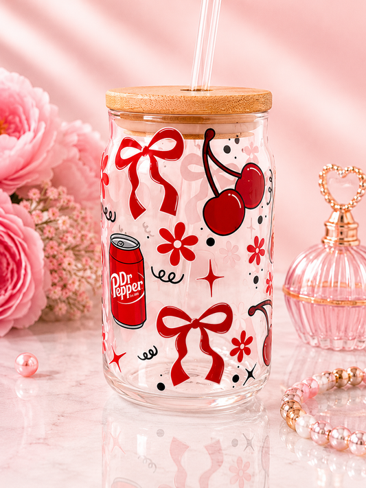 Pretty in Dr Pepper Glass Can Cup