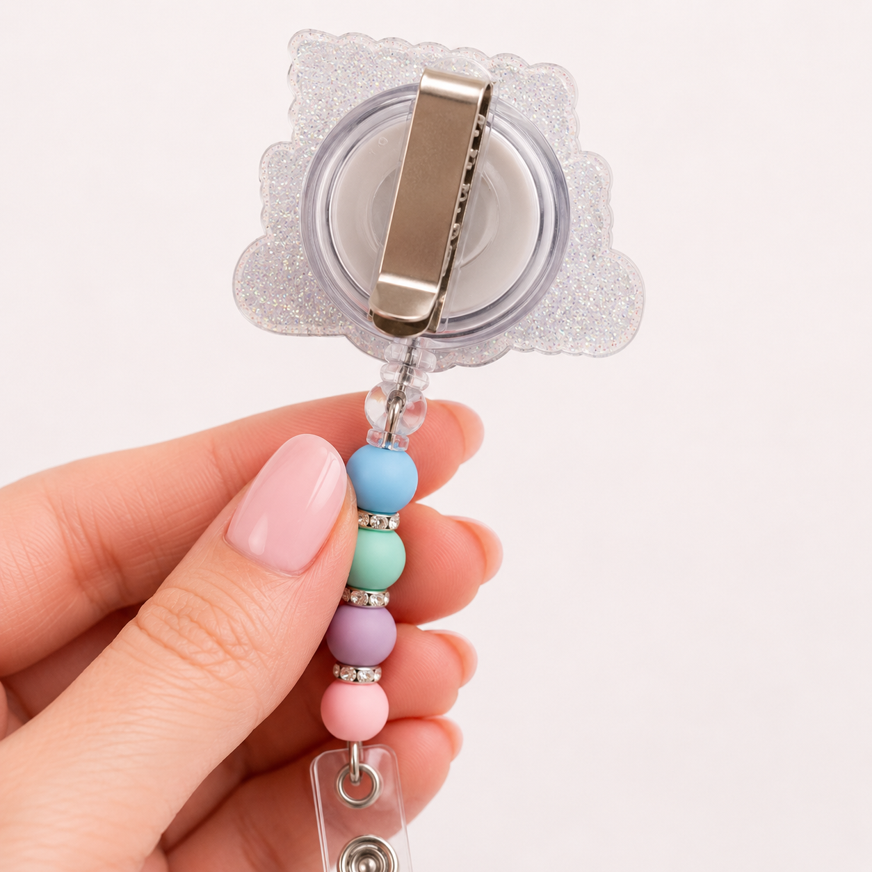 Make Heaven Crowded Beaded Badge Reel