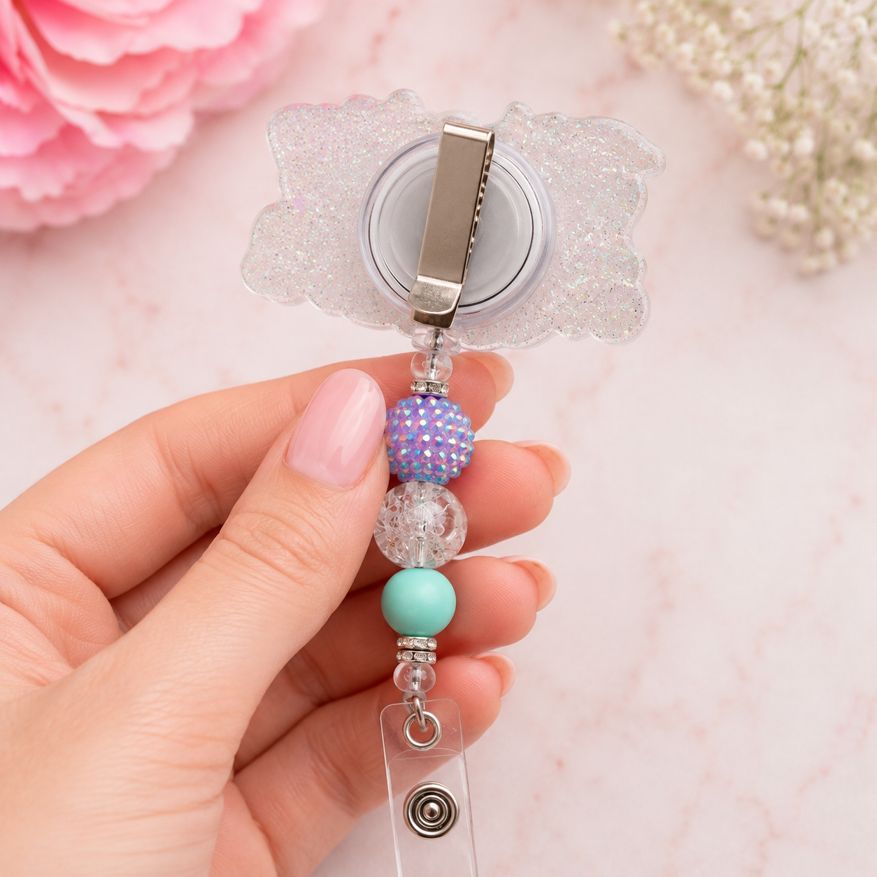 Nurse Beaded Badge Reel