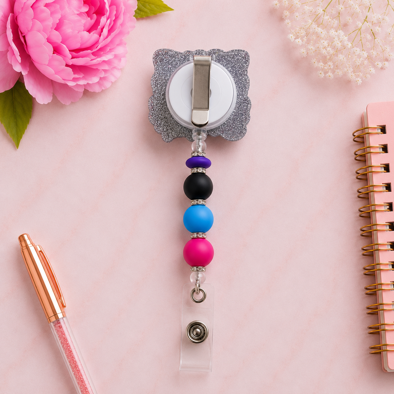 CNA Life Beaded Badge Reel